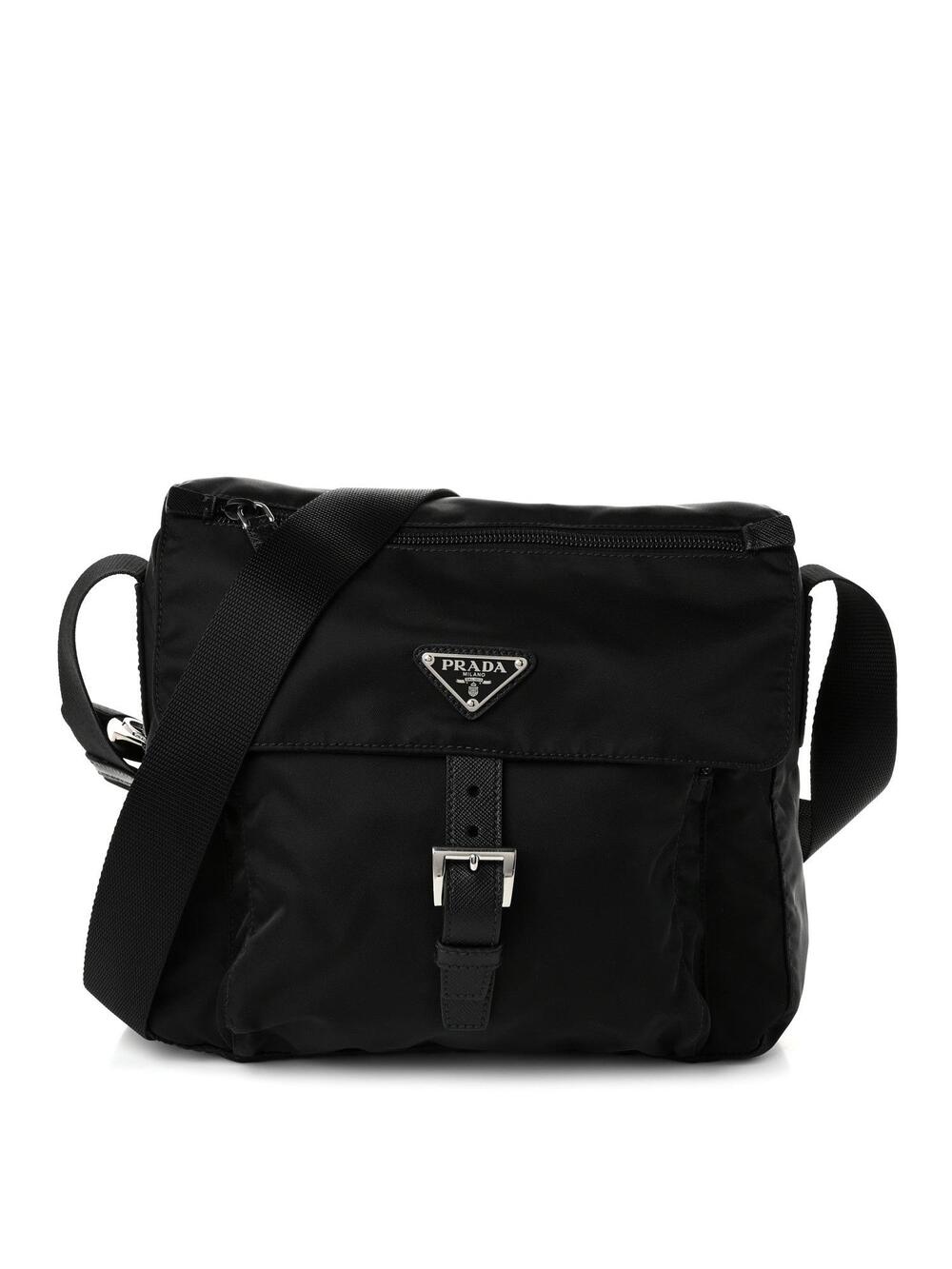Prada Nylon Vela Saffiano Single Buckle #323707P99B